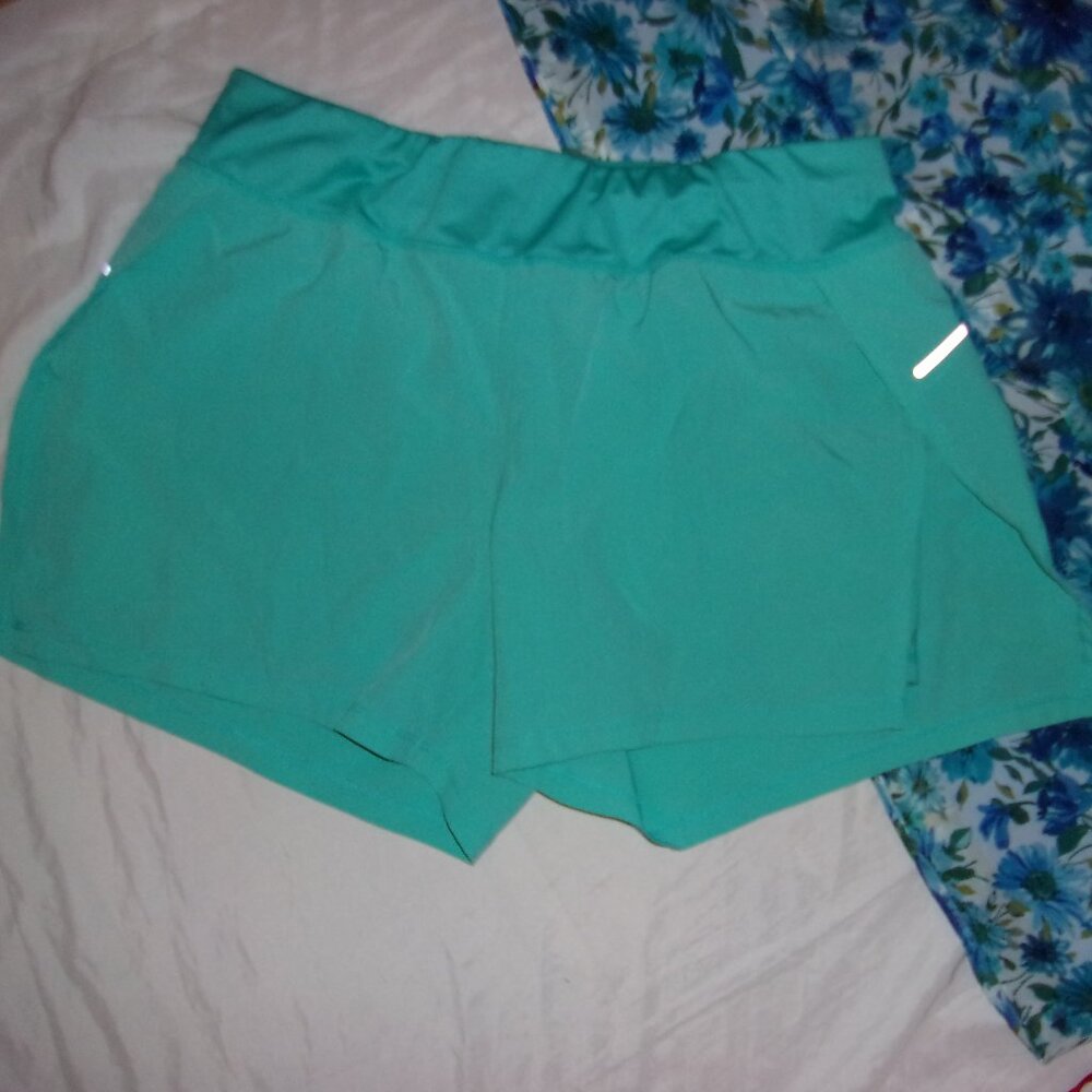 avita womens size medium work out athletic active wear gym  green / blue lined